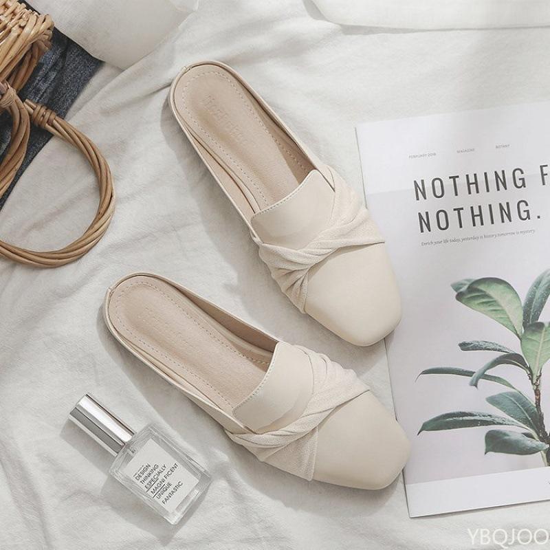 Baotou Half Slippers Women's Outerwear Spring New Style No Back Heel Simple  Comfortable Daily Casual Women's Shoes