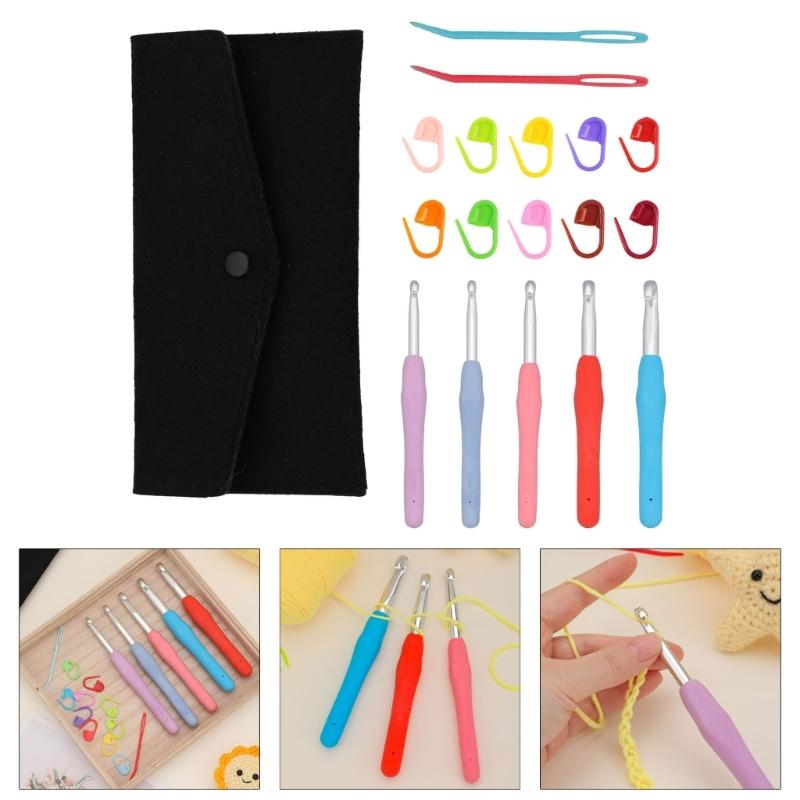 Crochet Hook Set Stitching Markers Knitting Needle Knitting Markers Large Eye Sewing Needle Knitting Accessories