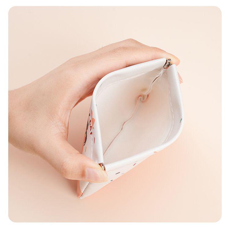 Mini-Kosmetik- und Essentials-Tasche im Cartoon-Stil - Tragbare Lippenstift-, Kopfhörer- und Kabeltasche für Damen mit Automatikverschluss