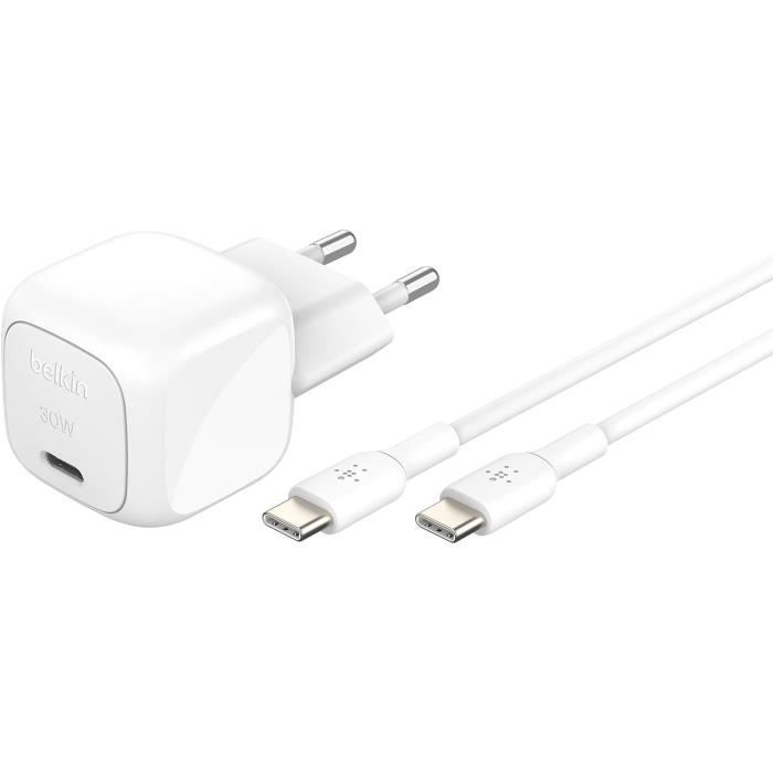 Chargeur - Belkin - BoostCharge - 30 W - USB-C Power Delivery - Recharge Rapide