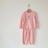 Autumn Clearance: Korean Kids' Waffle Knit Rabbit Print Two-Piece Set