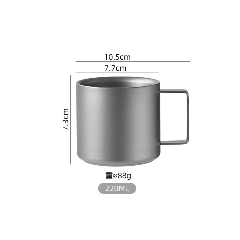 Titanium Coffee Cup Double Wall Insulated Travel Mug Camping Hiking Office Home Lightweight Reusable