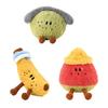 Teeth Grinding Toys for Puppies Plush Fruit Dog Toy with Bell, Squeaky Interactive Chew Toy, Shape Pet Soft Stuffed Small To Medium Dogs