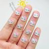 60 Pcs New Cute Mini Cartoon Silver Shiny Cat Head Resin Flatback Ornament Jewelry Making Manicure Hairwear Accessories A48