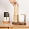 Wood Brass Disposable Cup Storage Holder Rack Shelf Water Tea Cups Dispenser Mug Display Stand Organizer Supplies Home Organizer