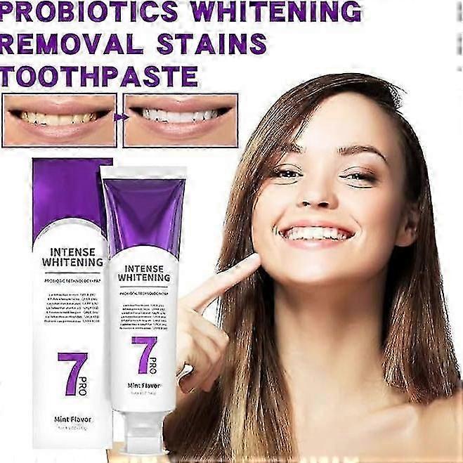 3x 7-Pro Intensive Toothpaste, 7PRO Intense Whitening Toothpaste with 7 Probiotics