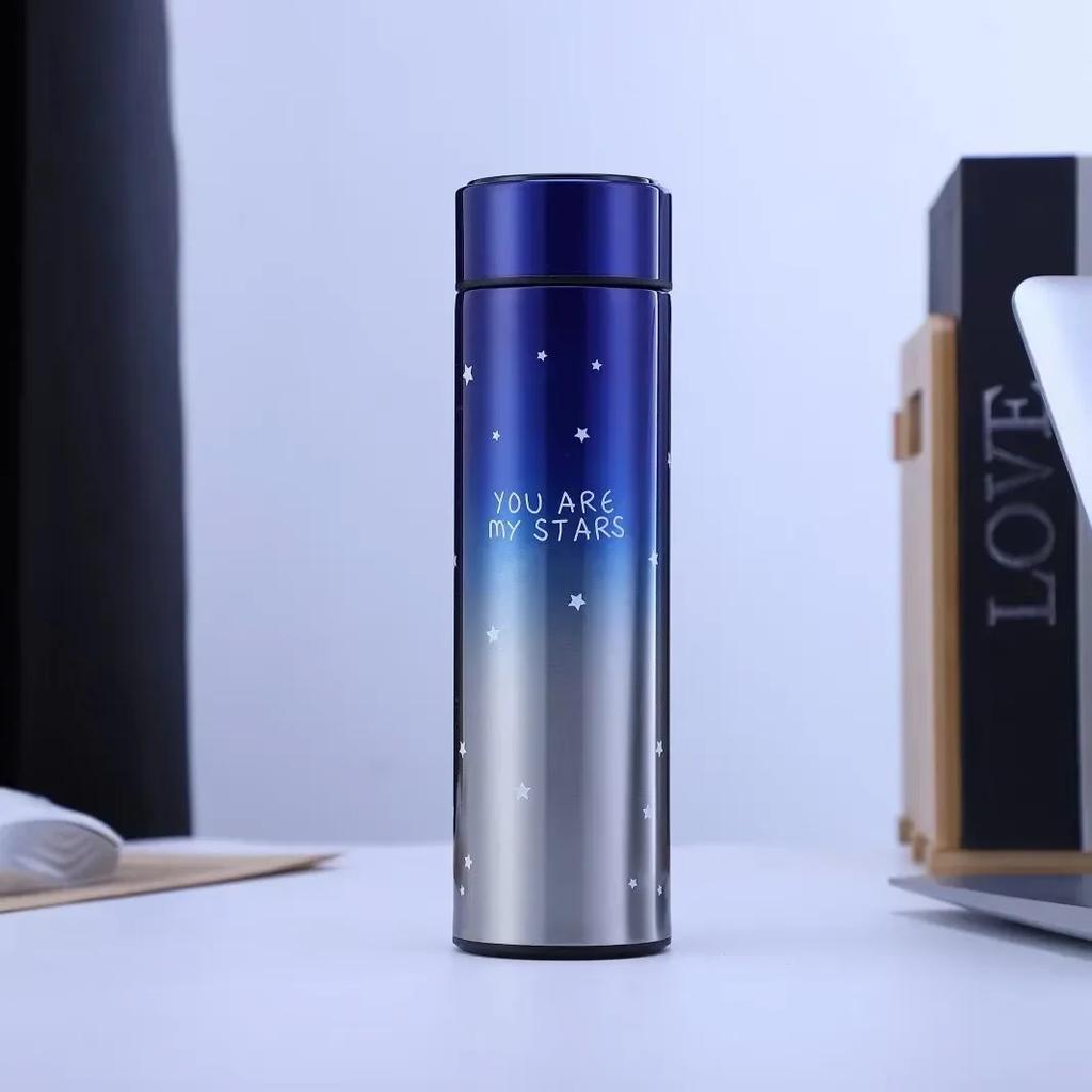 Gradient Color Smart Insulation Mini Thermal Cup LED Digital Temperature Display Water Bottle Stainless Steel 500ml