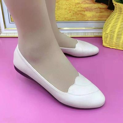 High-end Real Soft Leather Single Shoes Women's Soft Sole Spring and Autumn Women's Leather Shoes Comfortable Shallow Mouth Flat Bottom Mother Shoes