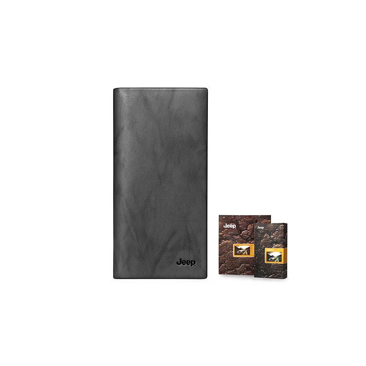 

New Jeep Genuine Cow Leather Wallet Men s Gray Green 920042160 8.9*2.0*18.5CM