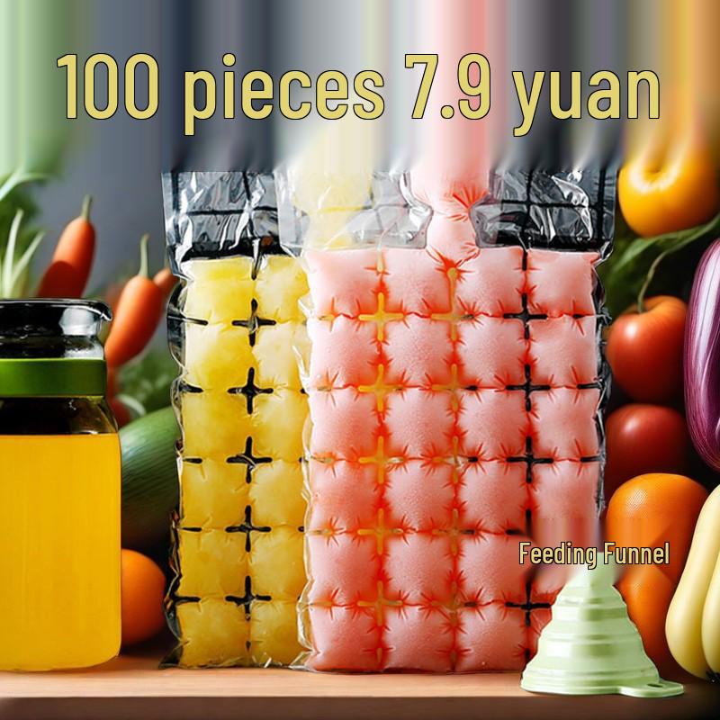 Disposable Self-Sealing Ice Cube Bag with Free Shipping - Creative Passion Fruit Ice Tray