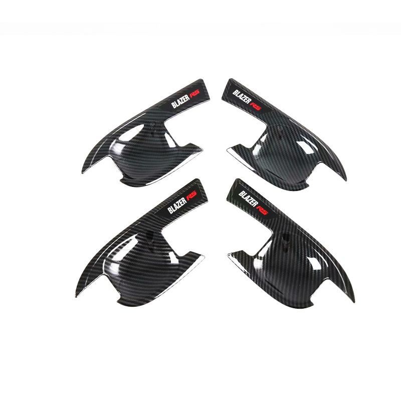 For New Chevrolet Blazer - Carbon Fiber Pattern Car Side Door Handle Bowl Cover Trim Body Trim Strip