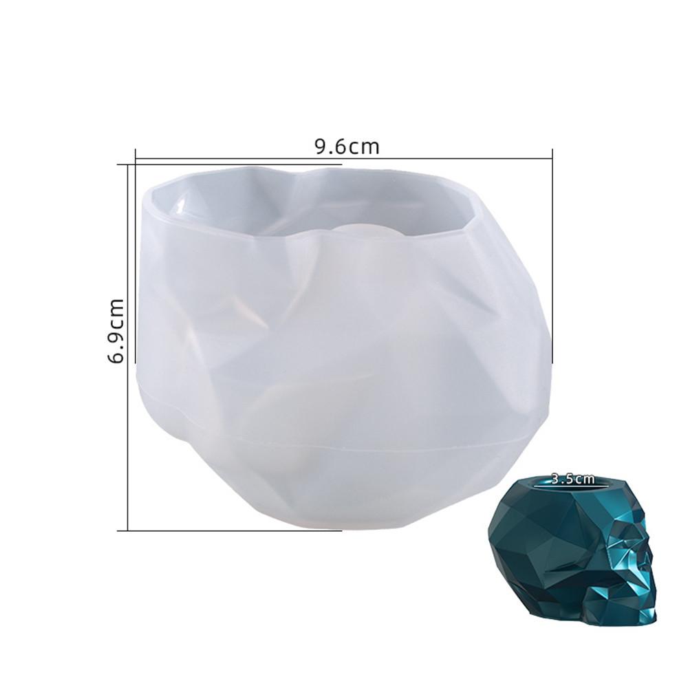 Skull Head Pen Holder Silicone Mold Skull Head Ornament Epoxy Resin Mold for DIY Epoxy Resin Crafts Home Decoration Making Tools
