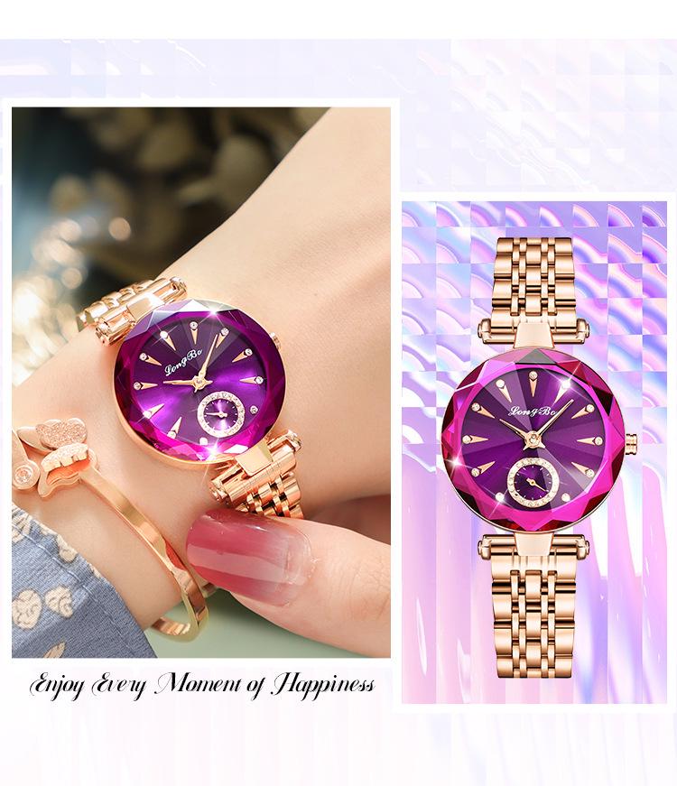 Longbo Women's Waterproof Fashion Quartz Watch with Live Broadcast and Minimalist Design