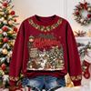 Women's Christmas Print Long Sleeve Top Casual Comfortable Fall Winter Shirt