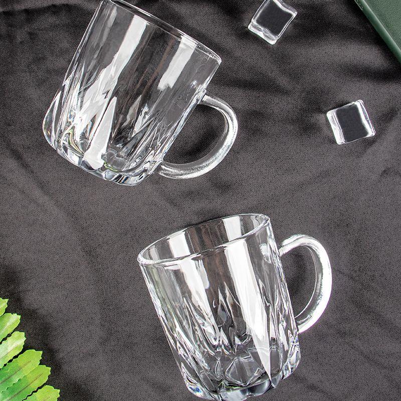 Diamond Handle Glass Cups (2-Pack)