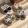 High-value lamb wool cotton slippers winter 2025 new outer wear velvet warm household indoor bag heel cotton shoes