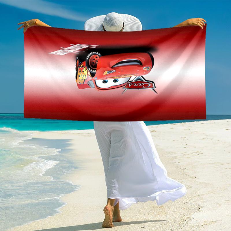Lightning McQueen Beach Towel Outdoor Camping Beach Towel for Vacation Swim Outdoor Pool Absorbent Bath Towel