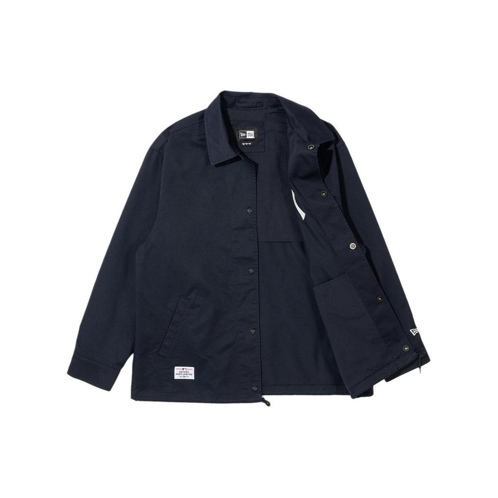 New Era Letter Print Polo Collar Long Sleeve Jacket Unisex jackets 14179175