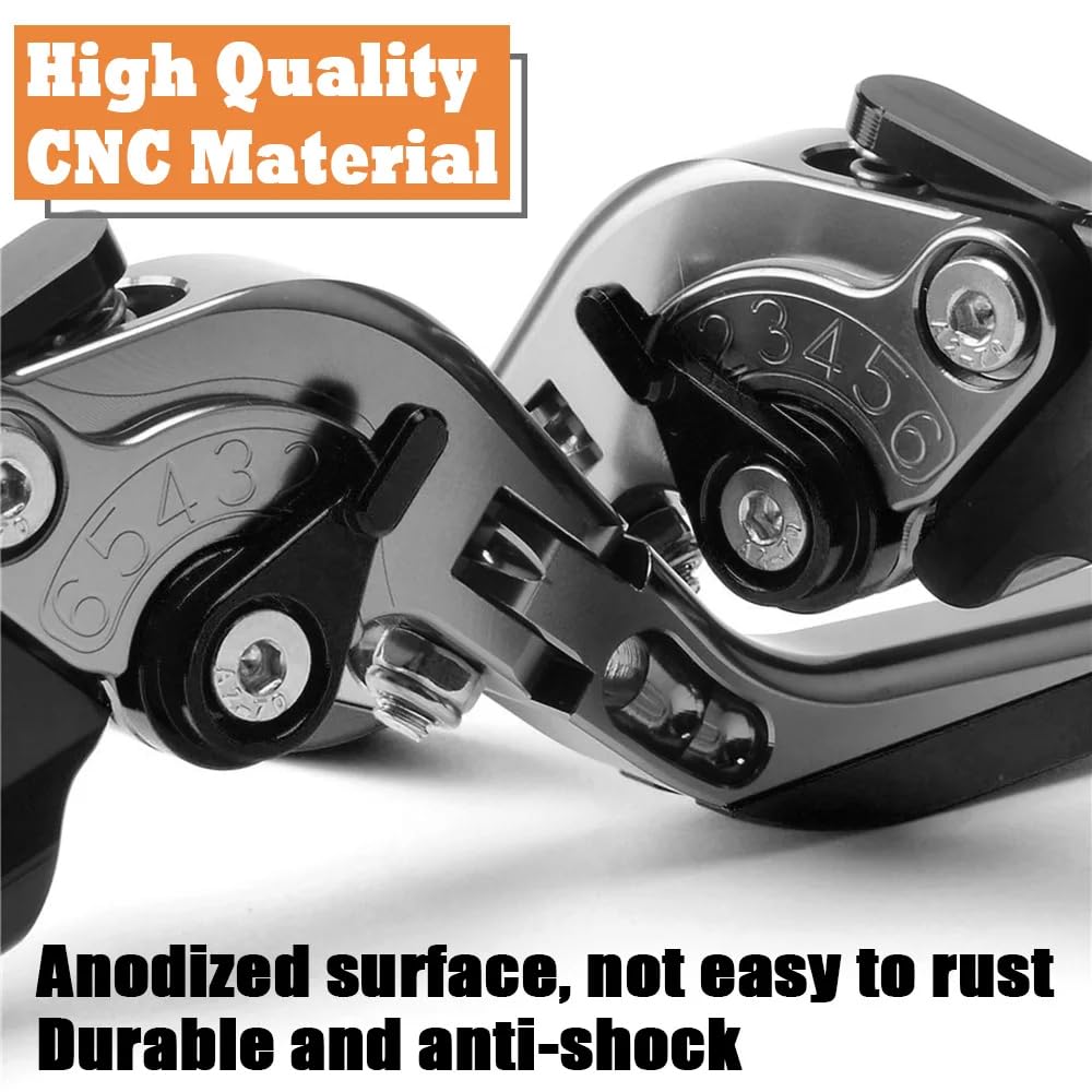 MAORANG FÜR X350 2023-2024 Motorrad-Bremszubehör CNC Verstellbare Erweiterbare Klappbare Brems-Kupplungshebel x350 Motorradzubehör (Schwarz)