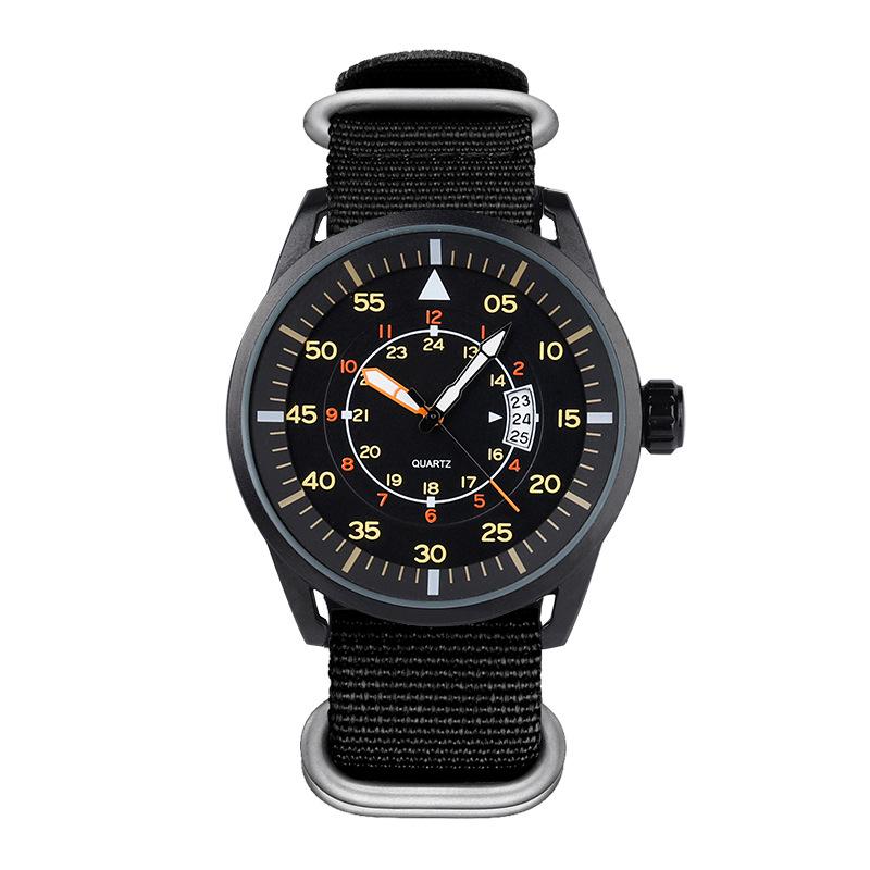 Addies Nylon Strap Men's Waterproof Quartz Sports Watch with Luminous Calendar