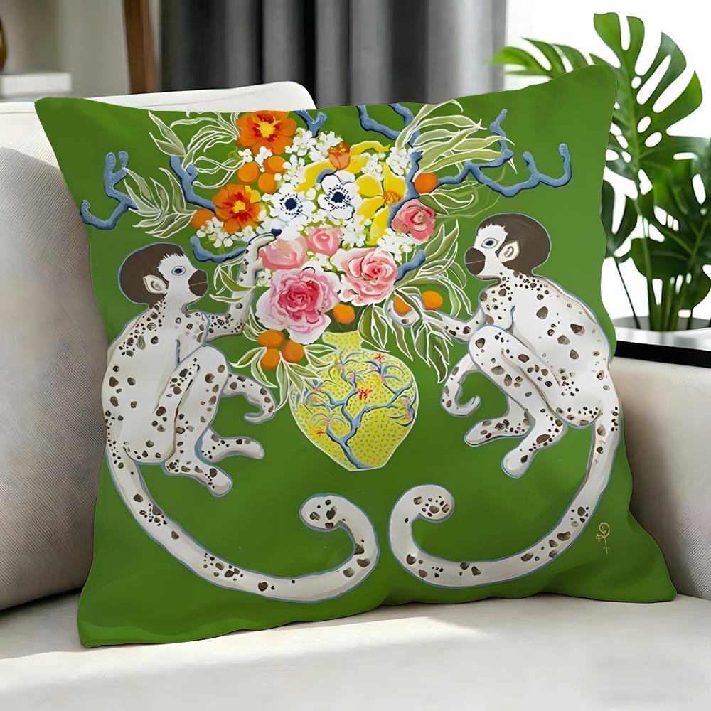 character PPaige GGemmel MMonkey Cushion Cover Cushion Cover Set Pcs x x x Pillowcase Decorative Sofa Home Decor
