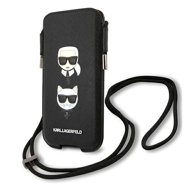 Karl Lagerfeld Torebka Klhcp12Lophkck 6,7 Czarny/Black Hardcase Saffiano Ikonik Karl&Choupette Head