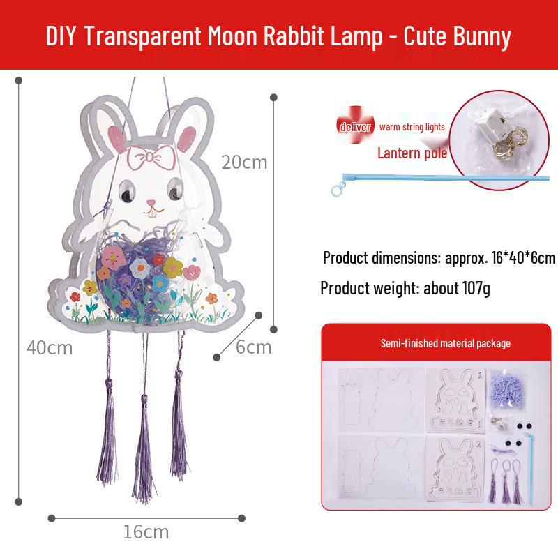 Handmade DIY Moon Rabbit Lantern Kit for Children – Dragon Boat Festival Educational Craft