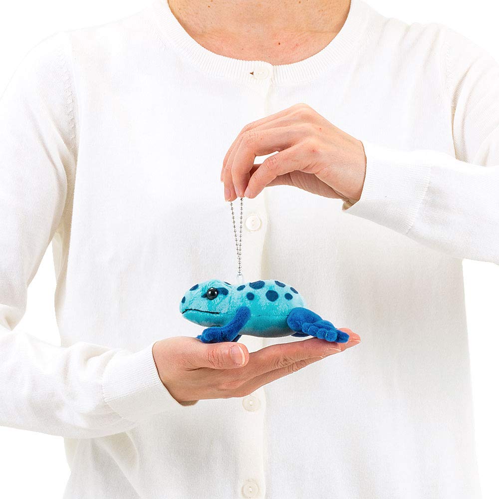 COLORATA Cobalt Poison Dart Frog Plush Mascot (Realistic Amphibianwith Chain) Cute Frog Keychain Doll Gift (Twice Tested)  Christmas Present