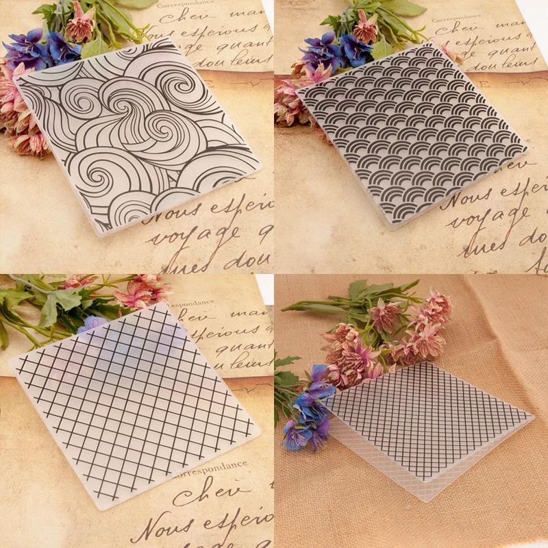 Plastic Embossing Folders with Textured Basic Pattern for Card Making Embossing Machine Template Mold Paper Craft Album DIY