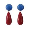 New Retro Hong Kong Style Contrasting Water Drop Earrings for Women 111 Silver Needle Temperament High-end Long Earrings Earrings