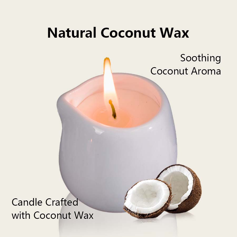 1pc Lemon Flavor Massage Essential Oil Candle, Coconut Wax, Heating, Body Open Back SPA Romantic Holder Home Decor Valentines