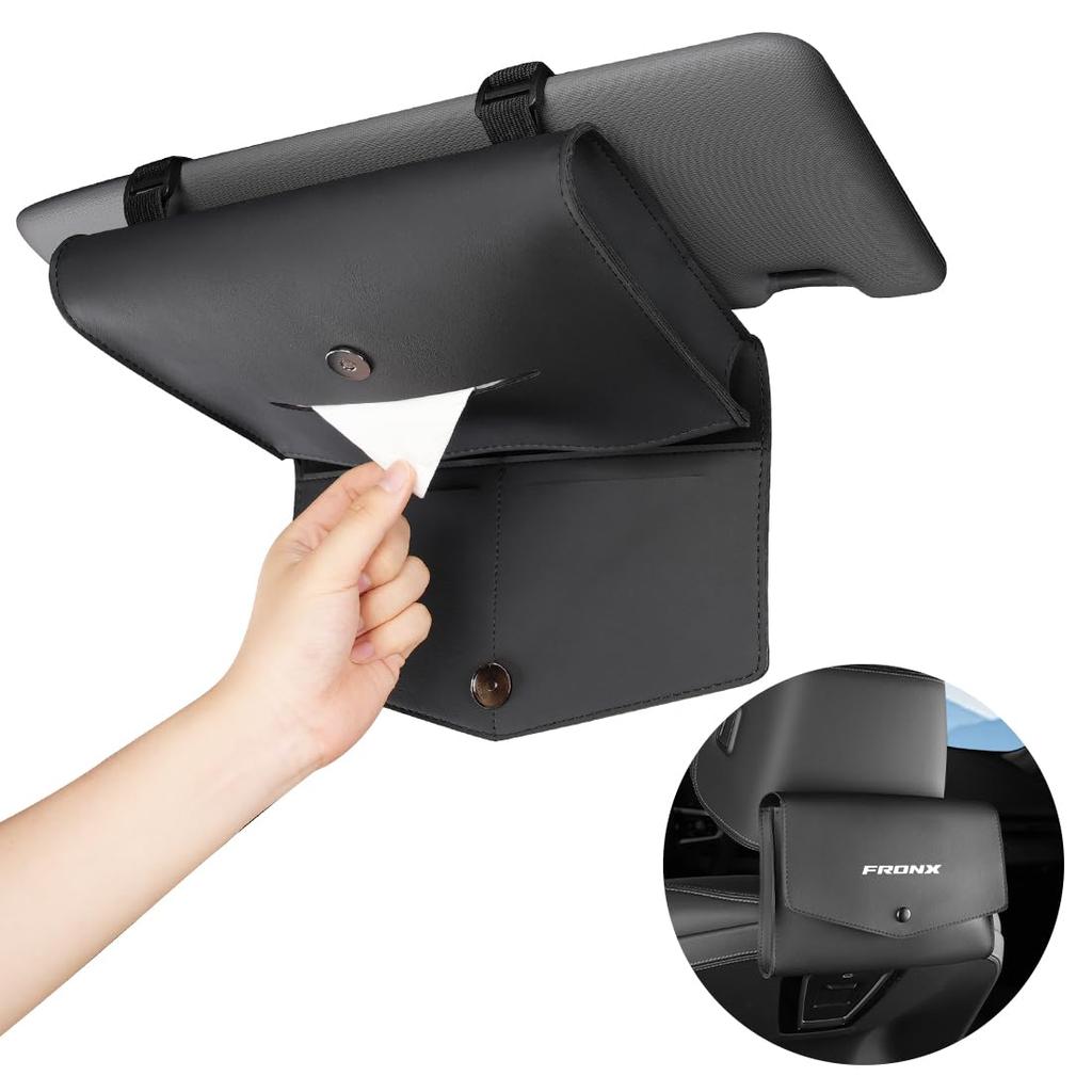 Fronx Compatible Car Tissue Box 4cm Car Tissue Fronx 3S Series Sun Headrest Tissue Easy PU Magnetic Attachment Case, Boxless, Thick, Cover, Grade,