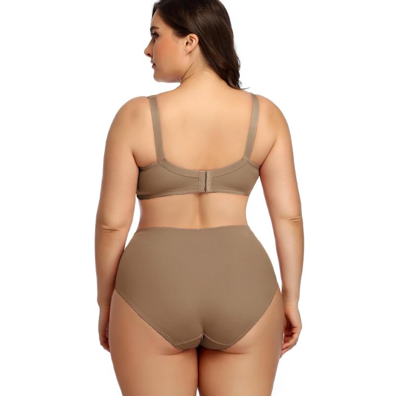 European and American Plus Size Bra Set Ultra-thin Sexy Underwear Comfortable Breathable Large Cup Smooth Bra