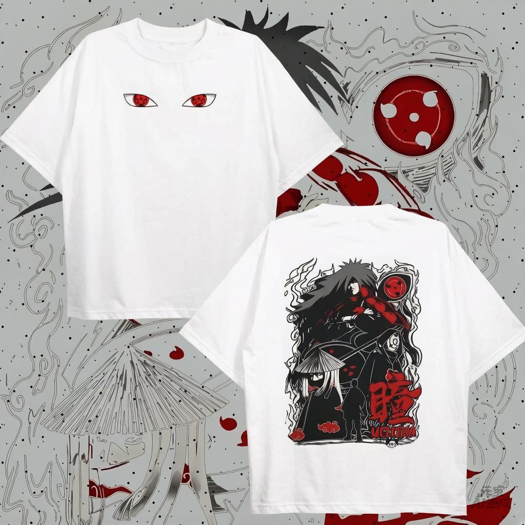 Madara Uchiha T-Shirt Herren Damen Baumwolle Lässiges Oberteil Sommer Manga Grafik Streetwear Kleidung