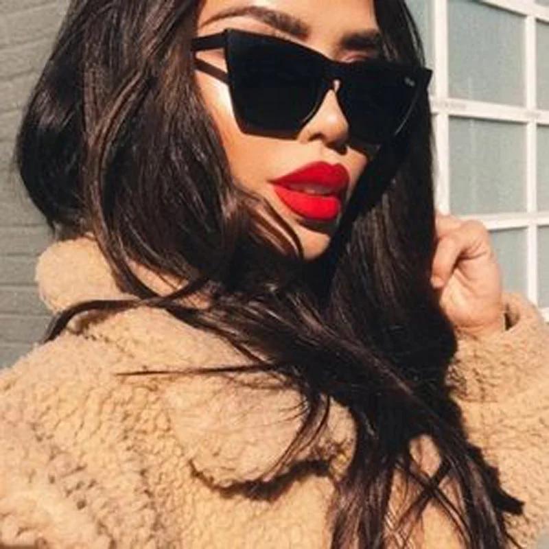 Vintage Square Sunglasses Women Fashion Brand Cat Eye Frame Clear Black Lens Shades Sun Glasses Female Retro Designer Eyewear