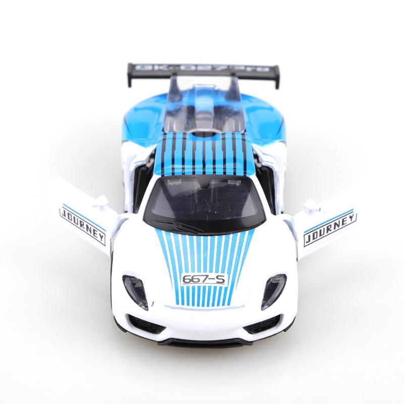 Bagged 1.36 Alloy 918 Pull-back Track Racing Car, Children's Toy, Birthday Gift, Stylish Collision Colors, Alloy Toy.