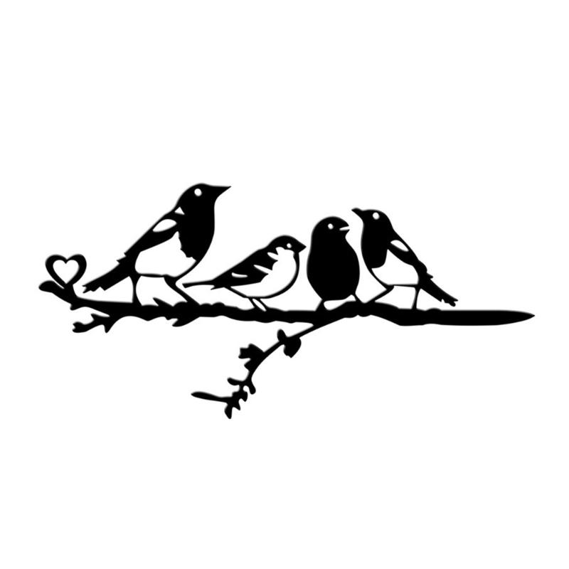 

Metal Bird Decors Animal Bird Tree Ornament Garden Decorations Metalbird Silhouettes Outdoor Metal Craft Statue Backyard
