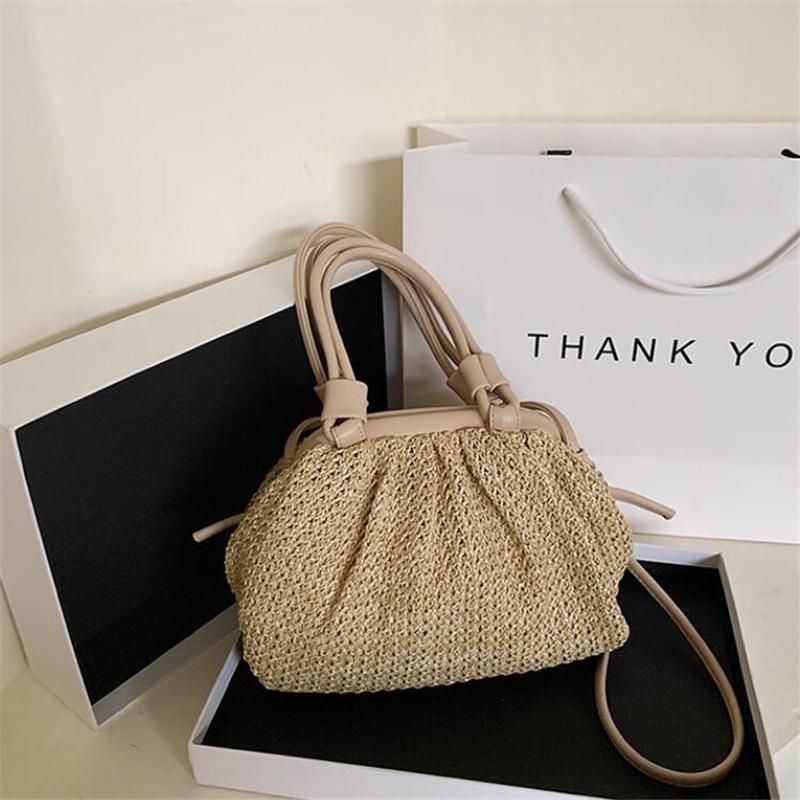 

Мода Маленькая сумка Tote Лето Плетение Облачные сумки для женщин Леди Кроссбоди Плечевые сумки Леди Бич Крест Боди Сумки