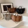 Vintage PU Leather Hobo Bag Women Adjustable Strap Crossbody Bag with Top Handle for Casual Daily Outings