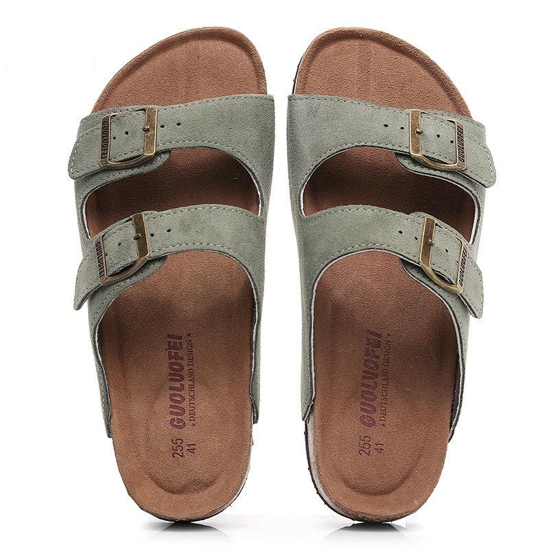 Mote 16 stil Kvinner Menn Korktøffel Kvinner Sommer Blandet Farge Casual Strand Slip on Flip Flops Slides Sko Pluss Størrelse 35-46