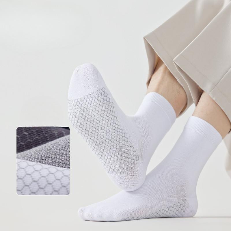 Graphene Socks Men's 10A Antibacterial, Warm and Deodorizing Mid-calf Solid Color Autumn and Winter Warm Socks