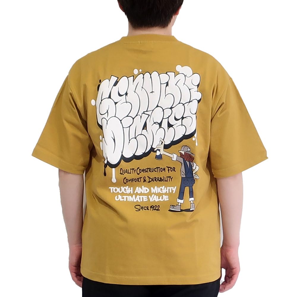 

Men s Dickies T-shirt, short sleeve, 100% cotton, back print, chest pocket, M, L, LL, 10001882 (JP, Alphabet, M, 3406-MUSTARD/26)