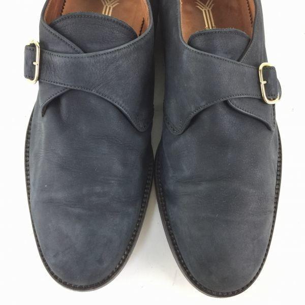 80s-90s Vintage YANKO Monk Strap Shoes Navy size 8.5EE 26.5 Men's(USED)