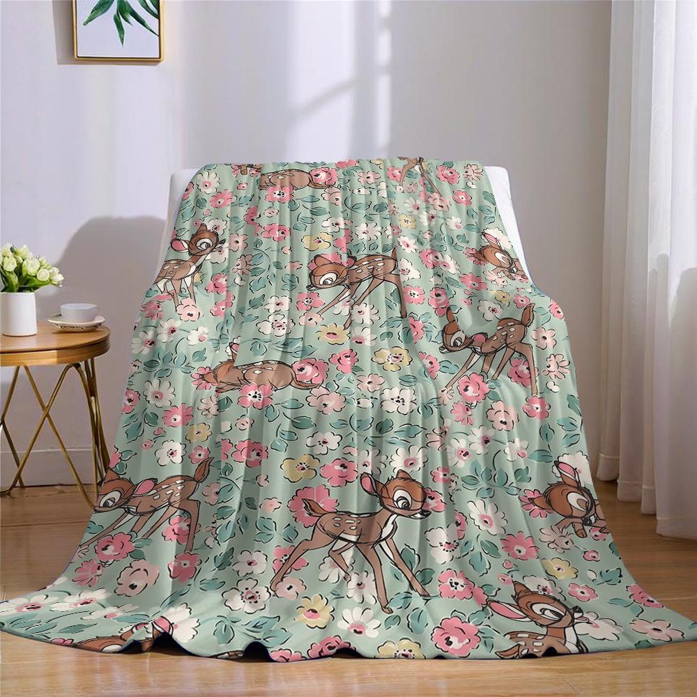 Faun Floral Flannel Blanket Warm Soft Halloween Christmas Couch Warm Cozy Decorative Decor Gift for All Season