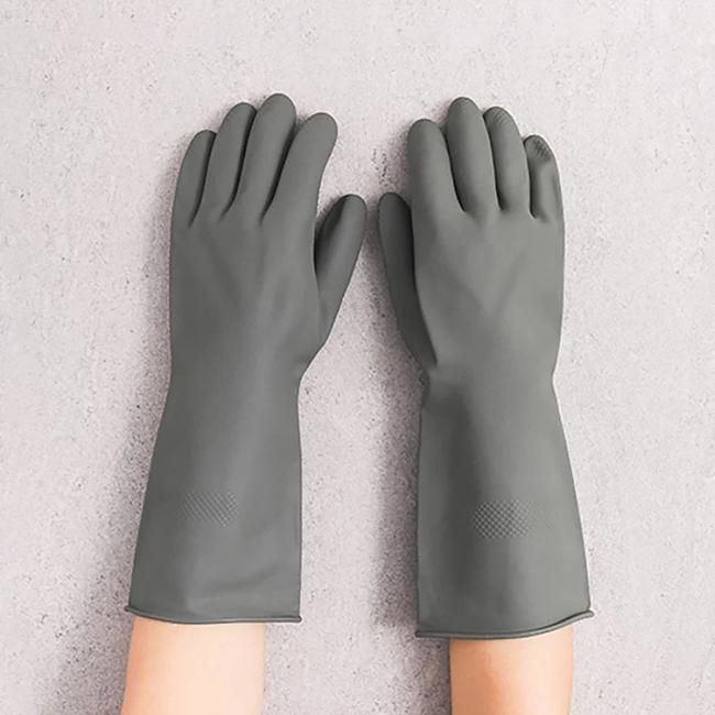 Taehwa Color Rubber Gloves Gray M (2 Pairs)