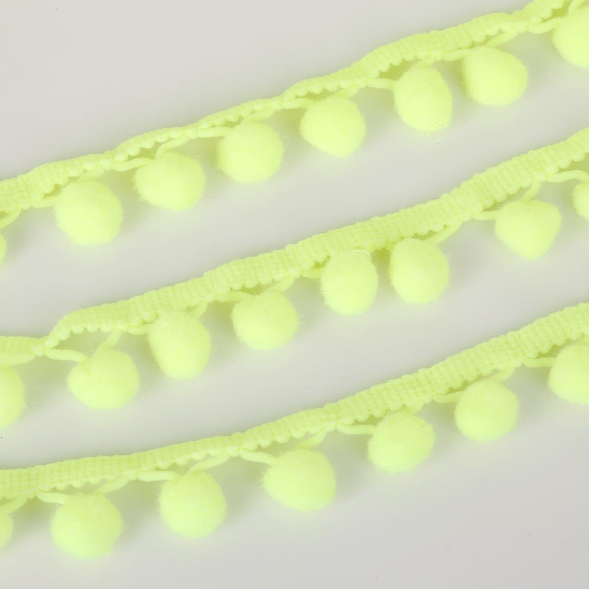 

5 ярдов, шар с помпоном, 10 мм, мини-жемчужный помпон, бахрома, лента для шитья, кружевная ткань, ручная работа, аксессуары для рукоделия «сделай сам» лимонно-желтый