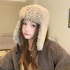 Women S Lamb Fur Earmuff Trapper Hat Warm Winter Casual Hat