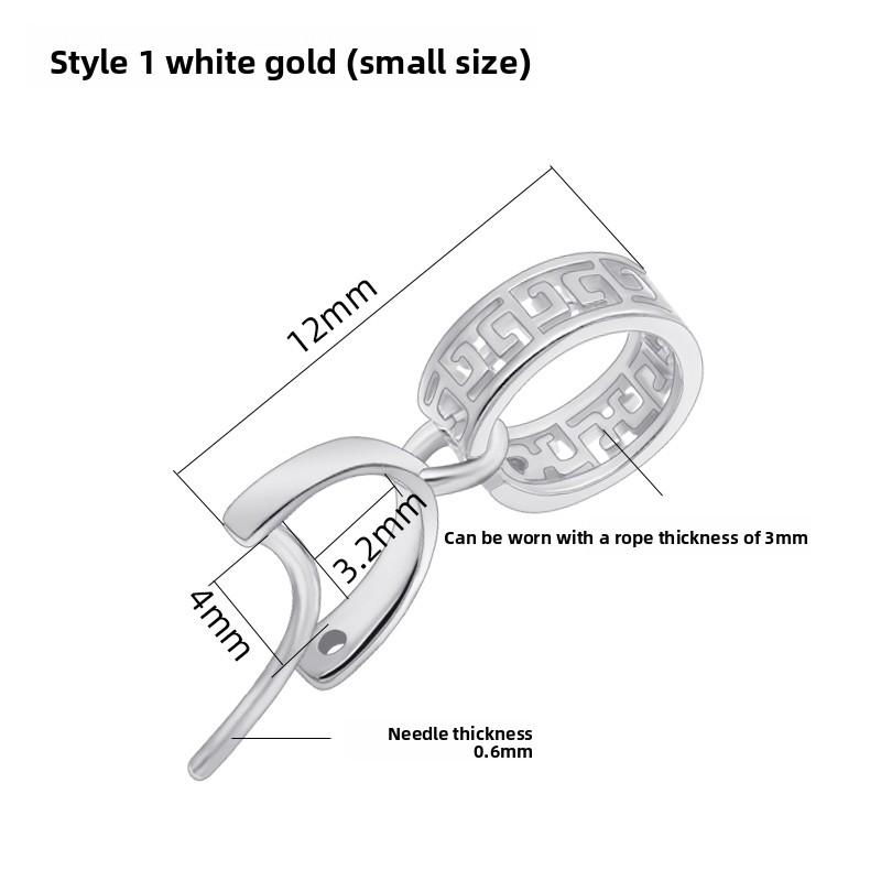 XD p1542 925 silver pendant clasp silver clasp head plated with 18K gold  DIY accessories  pendant clip amber clasp