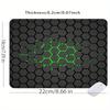 High-Definition Black Geometric Hexagonal Mouse Pad for Laptops, Rubber Desk Mat for Office Use, Green Mini Gaming Pad