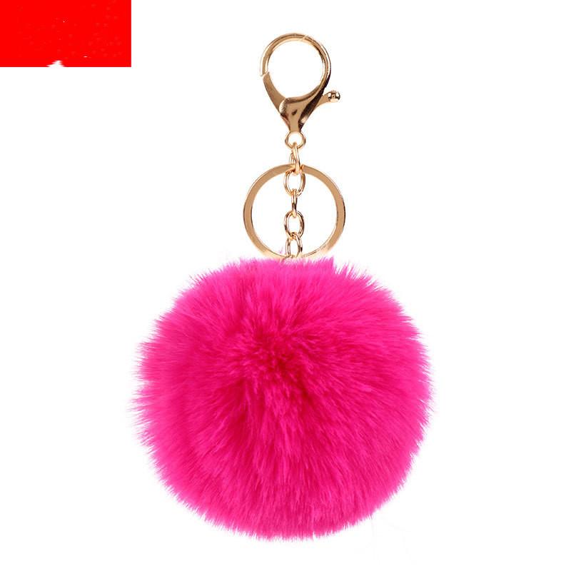 Minnie Plush Keychains Cartoon Polka Dot Bow Pom-Pom Key Ring Pendant Car Bag Ornament Girl Child Gift Toy
